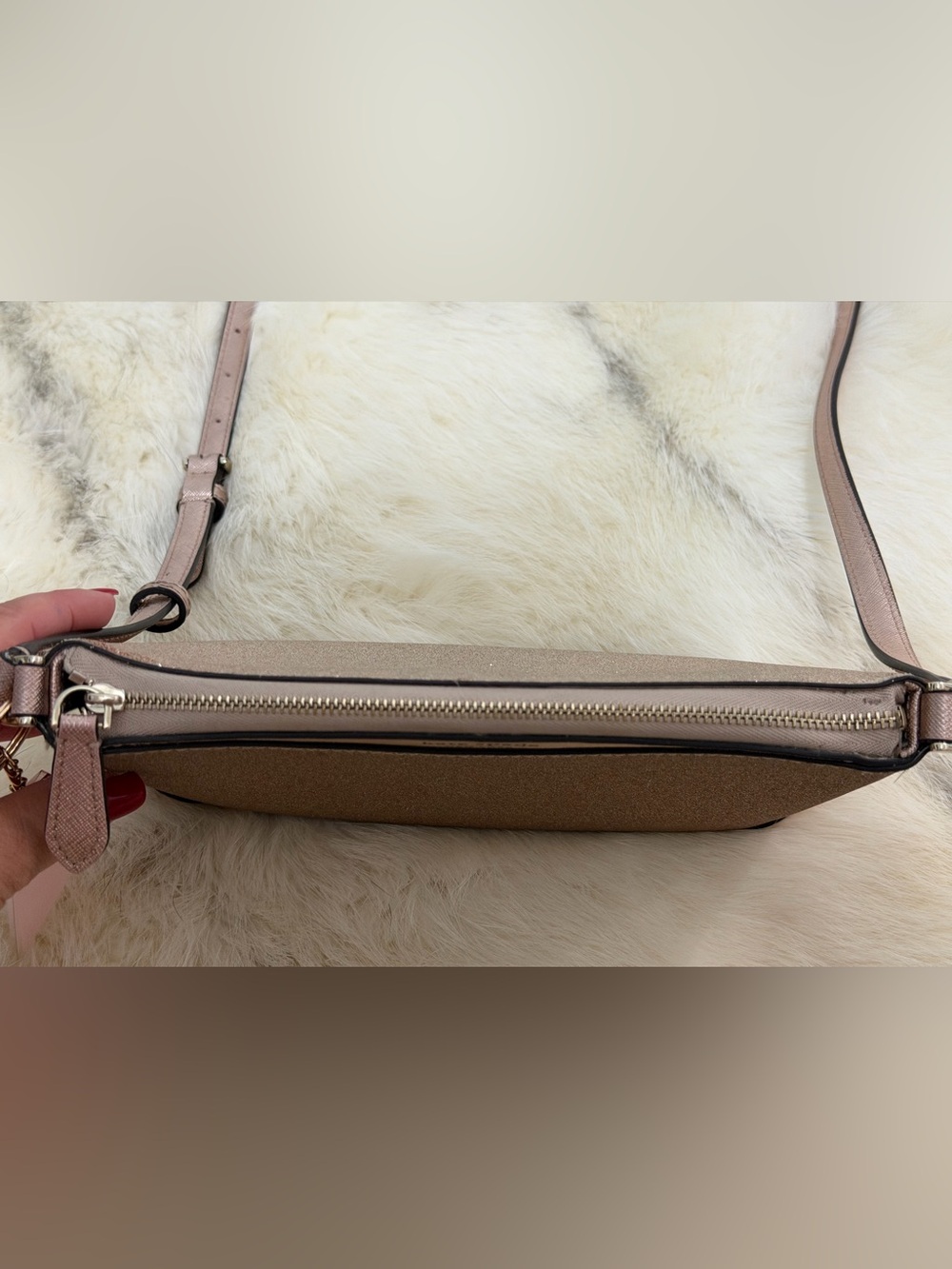 Kate Spade Rose Gold Glitter Shimmery Crossbody Bag - EUC - Picture 11 of 14